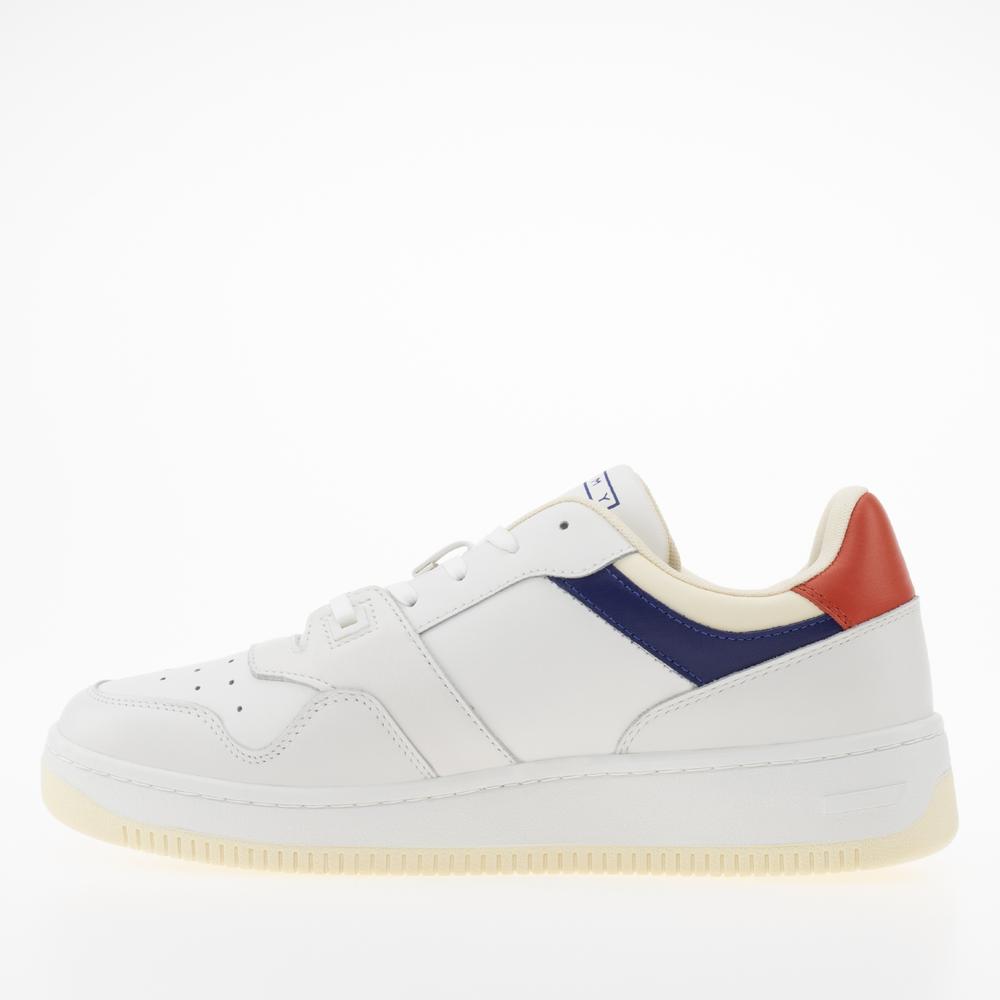 Cipő Tommy Jeans Premium Leather Basketball EM0EM01216-0GY - fehér