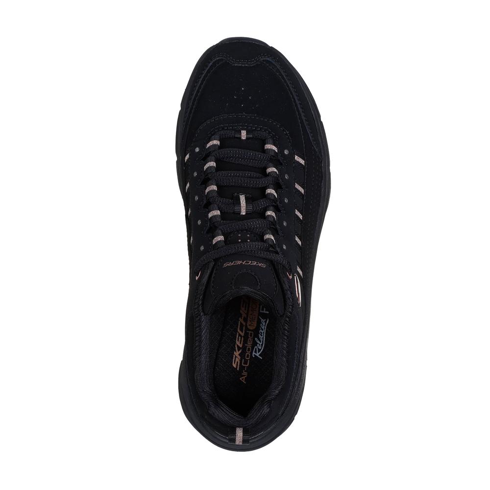 Női cipő Skechers Relaxed Fit D'Lux Walker 2.0 Golden Step 150106BKRG - fekete