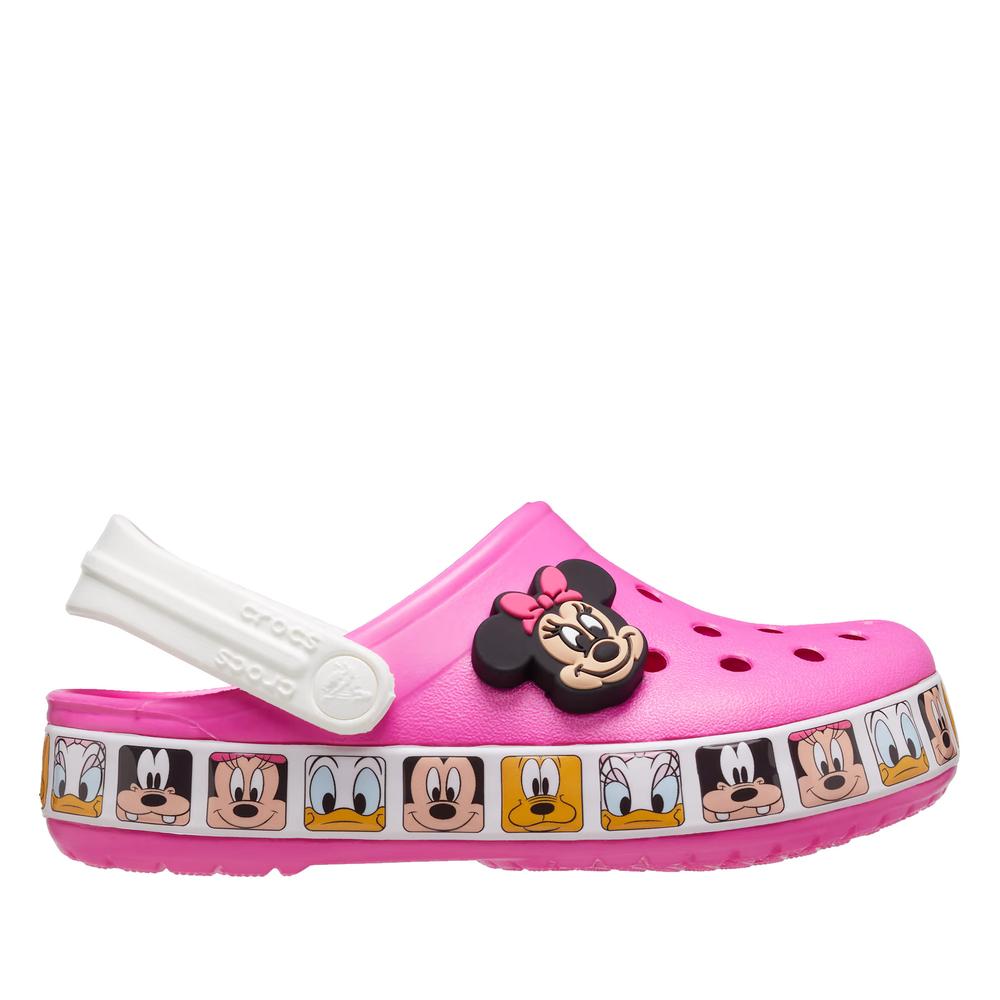 Flip Flop Crocs Toddler Fun Lab Disney Minnie Mouse Band Clog 207720-6QQ - rózsaszín