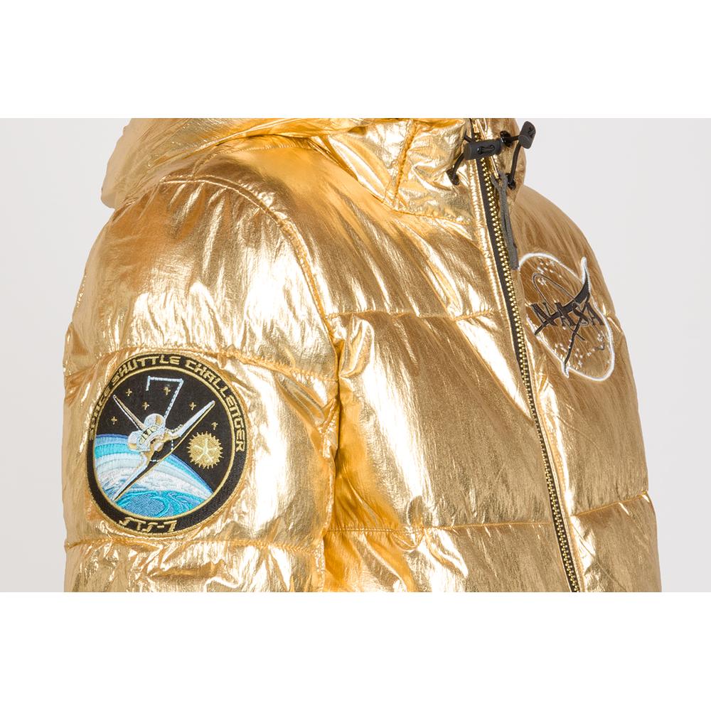 Dzseki Alpha Industries Hooded Puffer NASA 128007145 - aranysárga