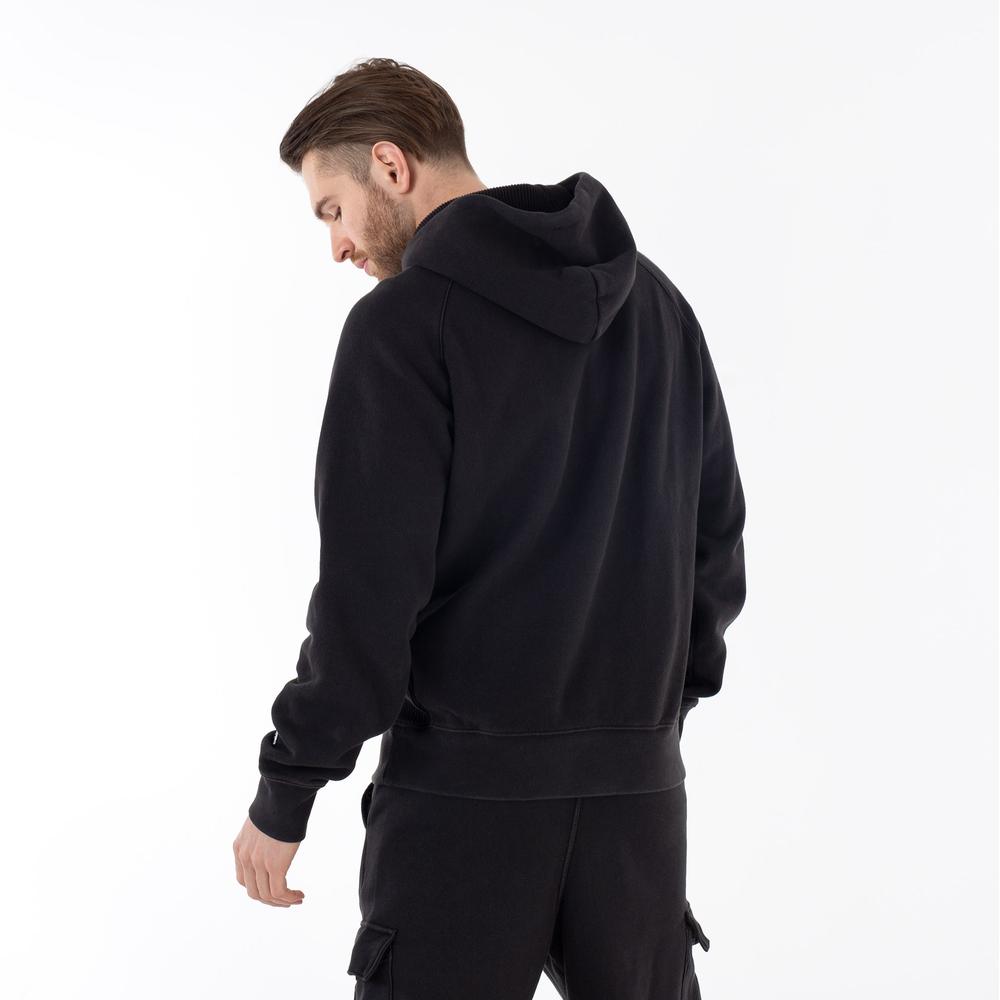 Pulóver Waffle Insert Reverse Weave Hoodie 218643-KK001 - fekete