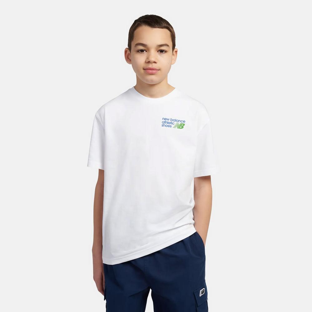 Gyerek póló New Balance LAKB0295BWE - fehér