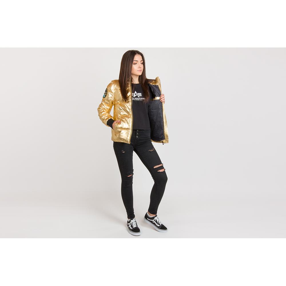Dzseki Alpha Industries Hooded Puffer NASA 128007145 - aranysárga