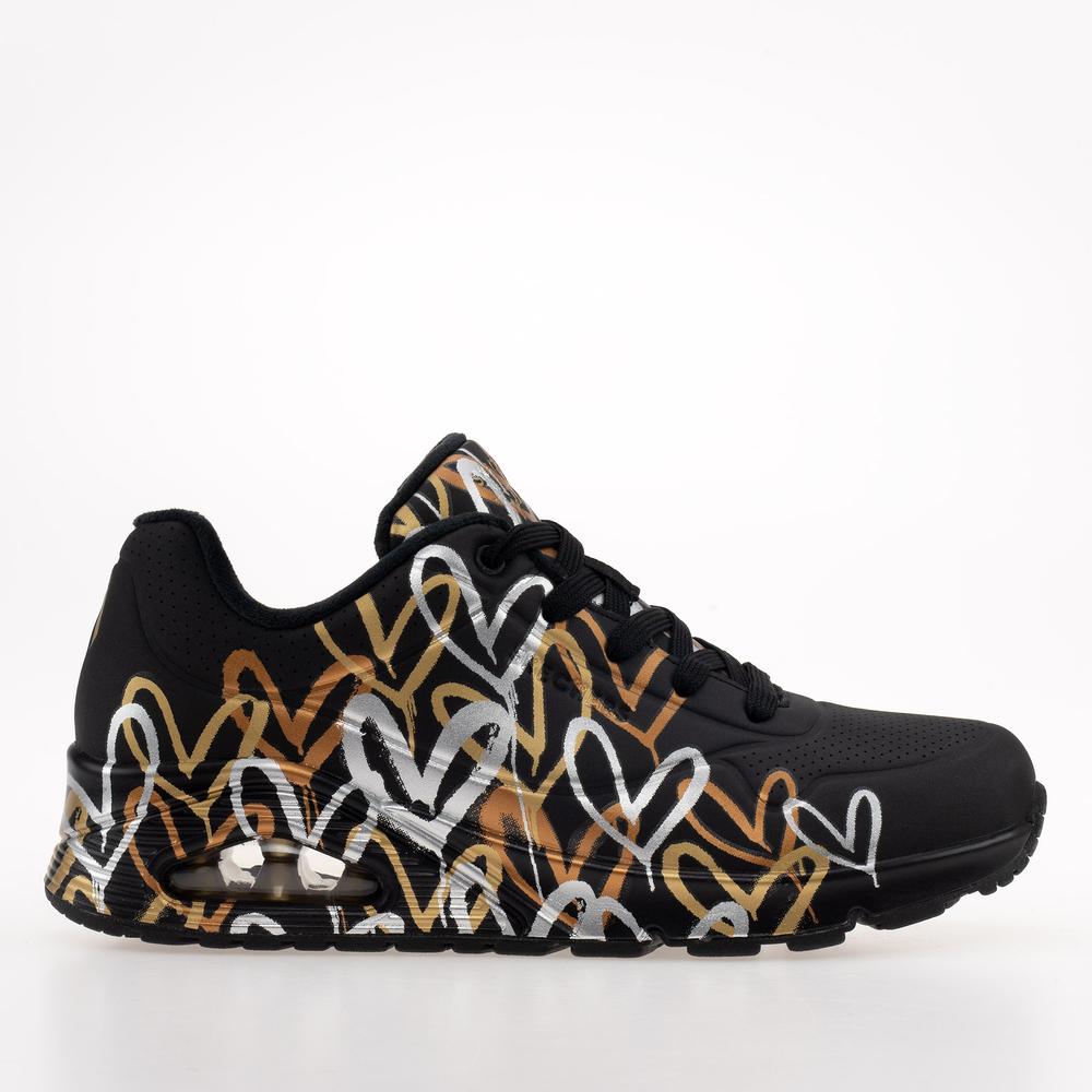 Cipő Skechers Uno Metallic Love 155523BKGD - fekete