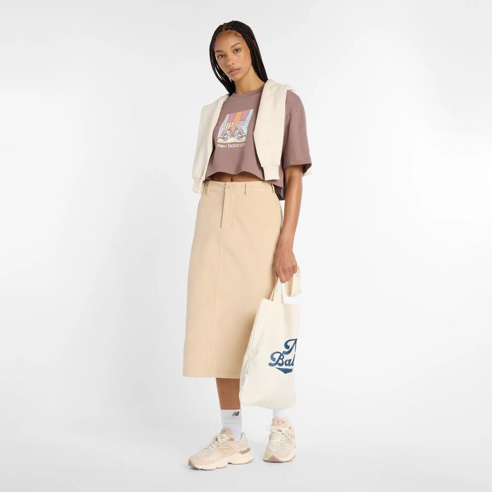 Női póló New Balance WT53904EAS - barna